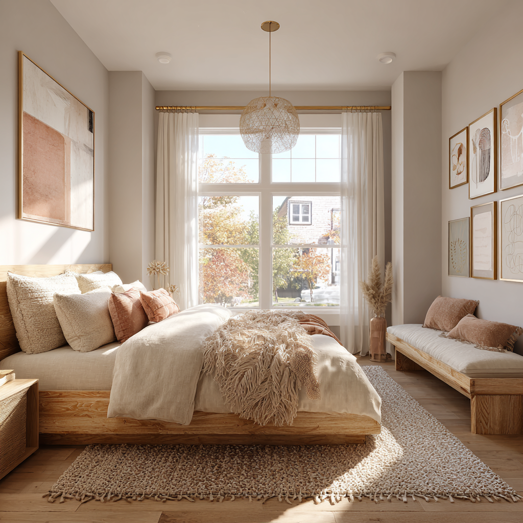 Bohemian vibe mixed with minimalist tones