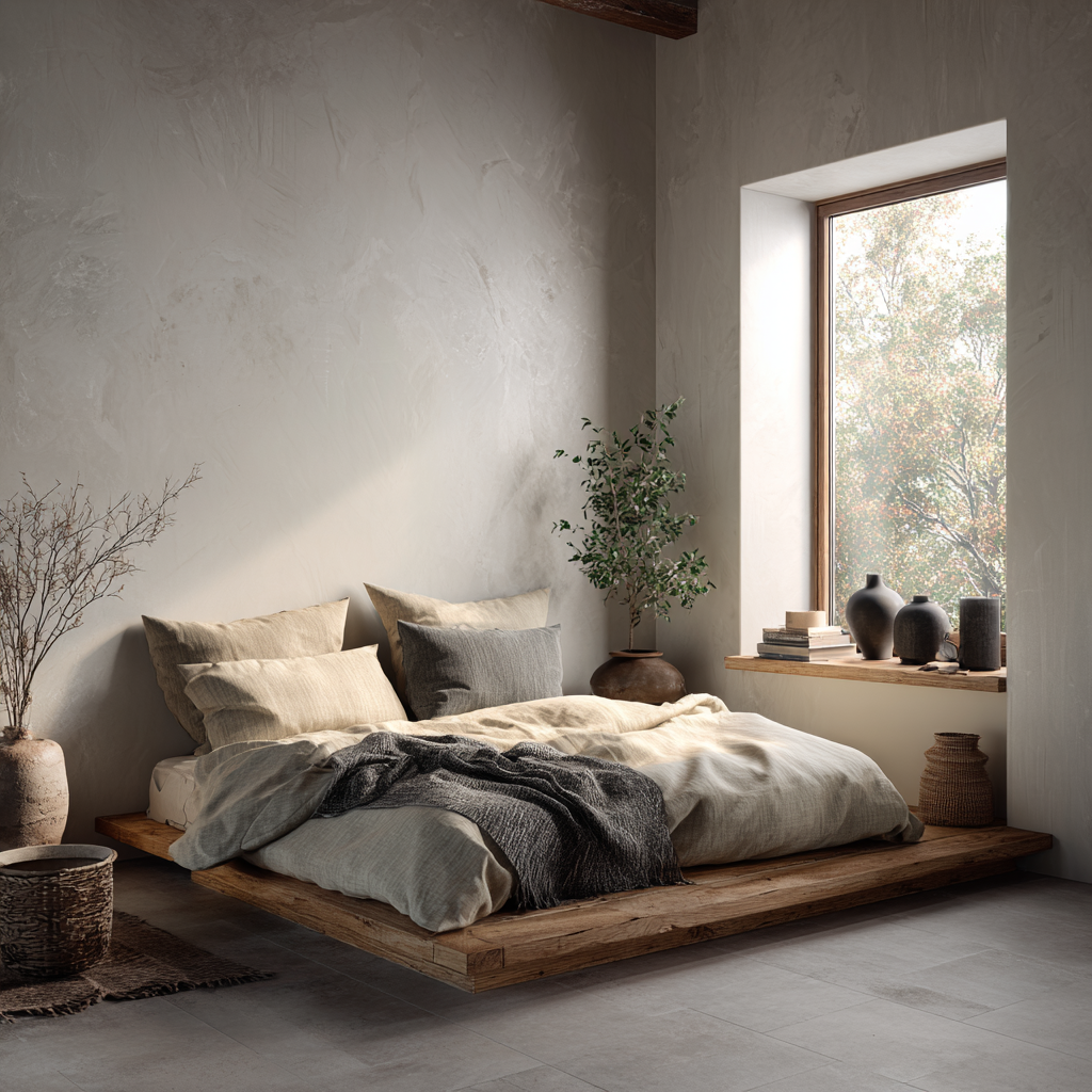 Low furniture and minimal accessories complete this look