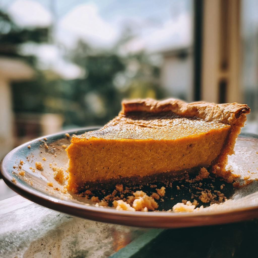 Pumpkin pie with deep nutty warmth