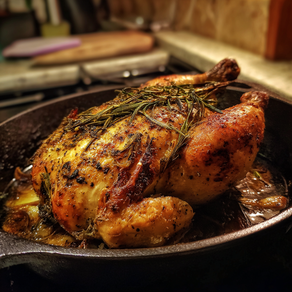 Tender chicken with gentle herb aroma.