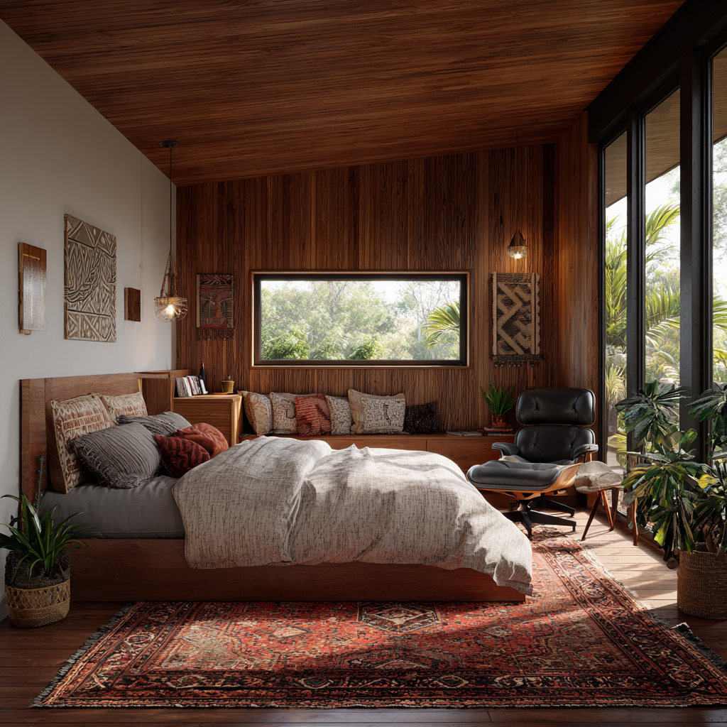 Warm wood is the unsung hero of mid modern bedrooms